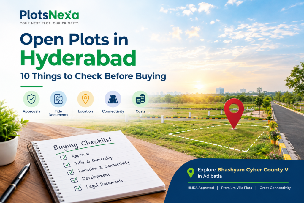 Open plots in Hyderabad – Bhashyam Cyber County V