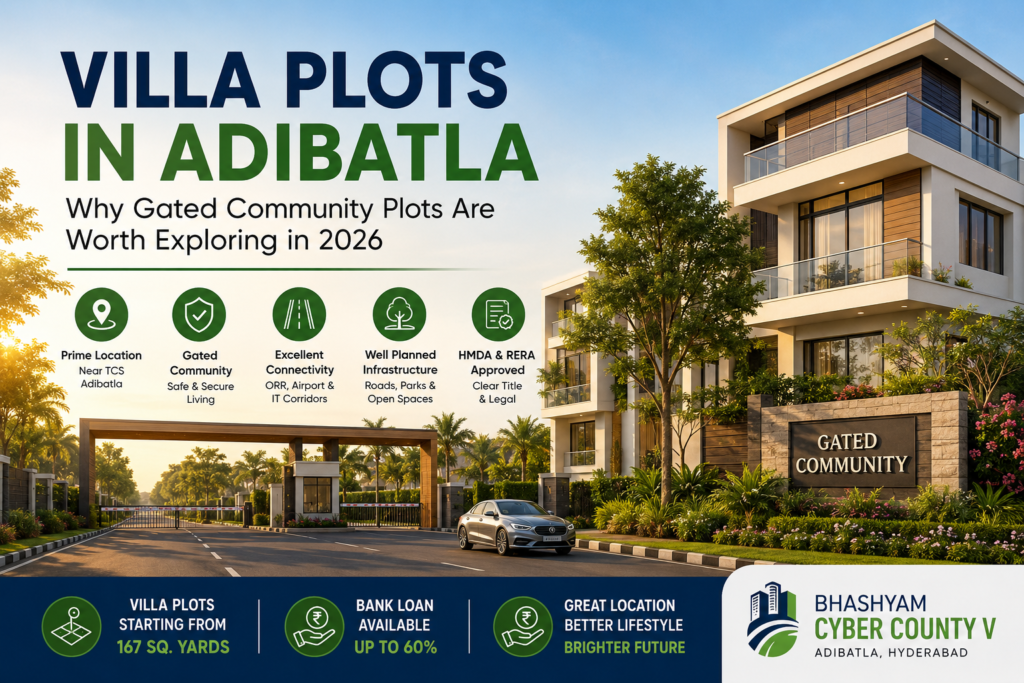 Villa Plots in Adibatla: Why Gated Community Plots Are Worth Exploring in 2026 Villa plots in Adibatla gated community near TCS Hyderabad